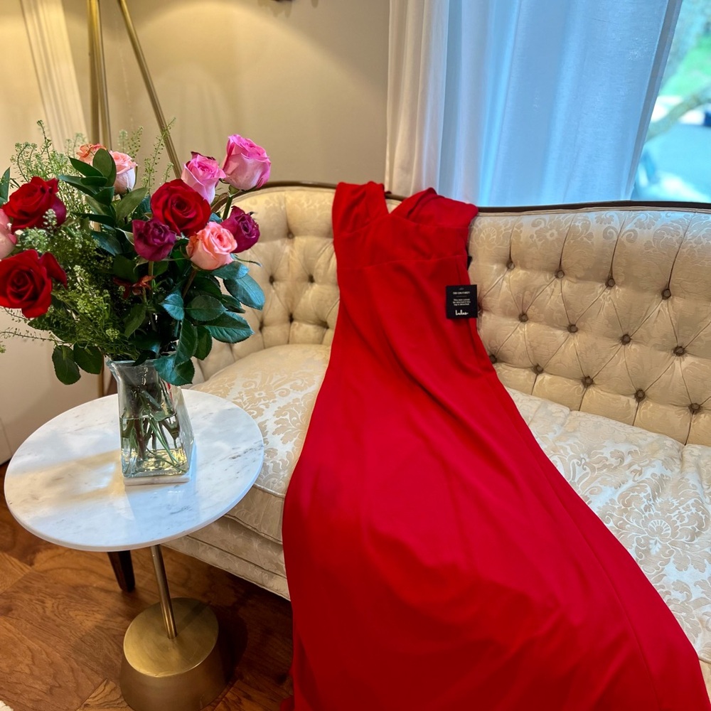 Lulus Red Perfect Opportunity Ruffle Maxi Dress - Small New with Tags - Picture 3 of 16